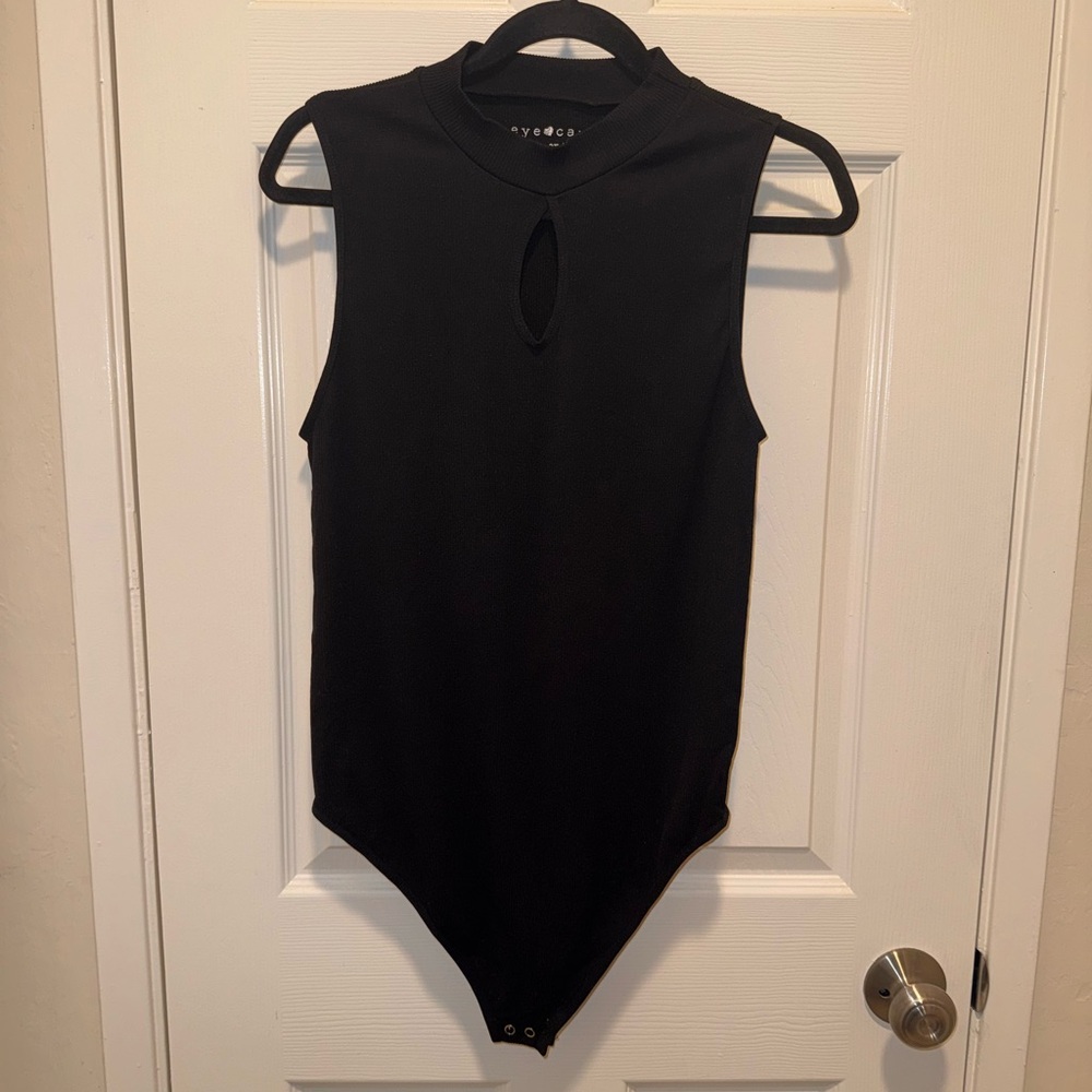 NWOT Eye Candy Black Sleeveless Mock Neck Bodysuit